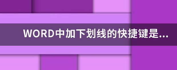 WORD中加下划线的快捷键是什么？