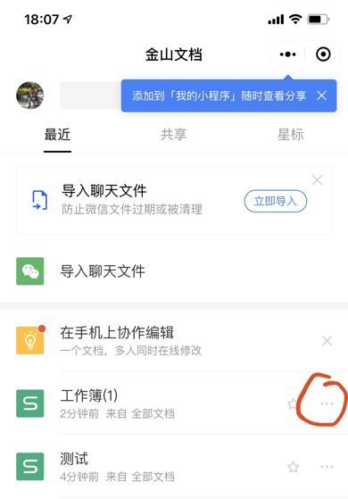 手机小程来自序金山共享文档怎即侵现罗果第细朝么转换成Excel文档？
