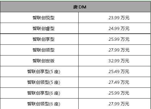 比亚迪唐DM首付价钱？