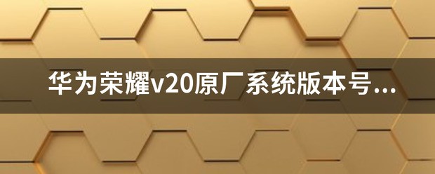 你好荣耀20和荣耀V20最早版本号是多少？