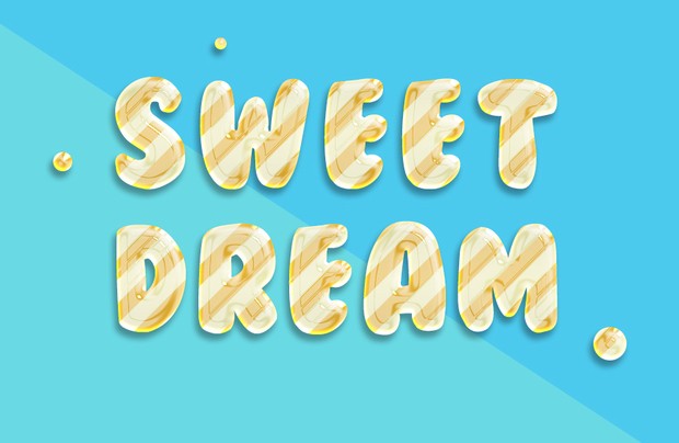 PS打造清新可爱的3D糖果文字效果