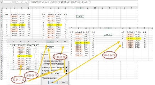 有两个Excel表,A表中的数据包括B表的数据,如何在A表中用红色字体标示出