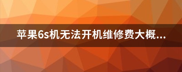 苹果6s机没法开机维修费大概多少