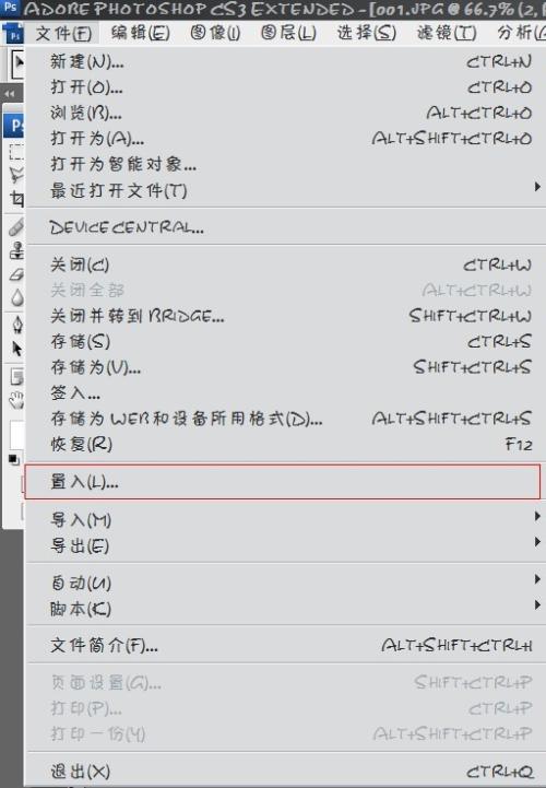 PS肿么在新建图层中导入图片？