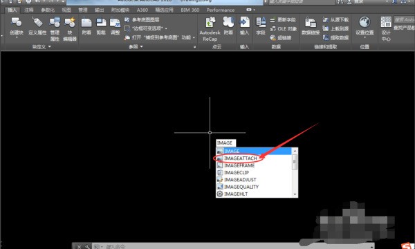 CAD里插入光栅图像后置于底层的指令？
