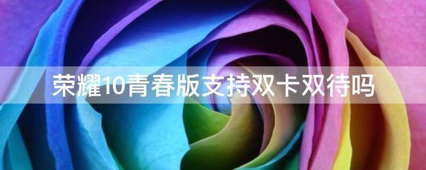 荣耀10能用双卡双待吗