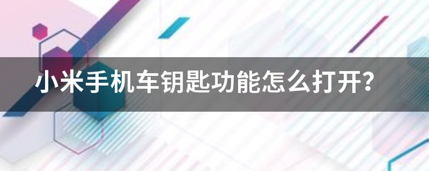 小米手机车钥匙能用奇瑞车吗