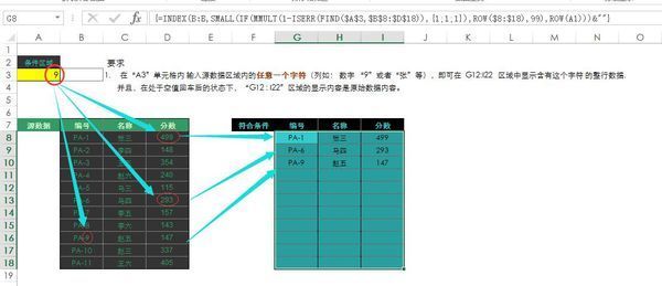 求高手帮助，如何将EXCEL中包含某一关键词的所有行都提取出来，单独显示?