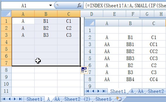 怎么将一个excel工作表的数据按一列的关键字拆分成多个工作表