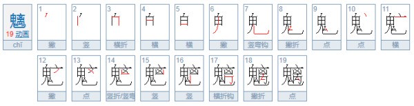 鬼右边一个离是什么字