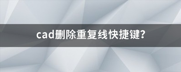 在CAD里用那个指令删除重复线,那个指令删除孤立点?