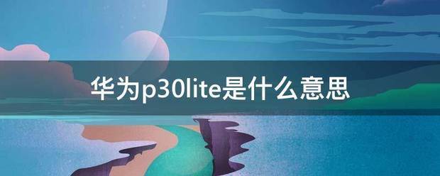 荣耀30lite是什么意思?
