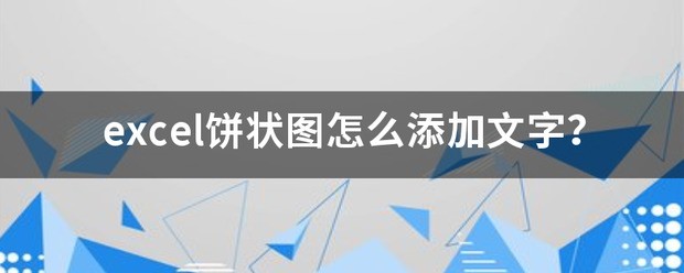 excel饼状图肿么添加文字