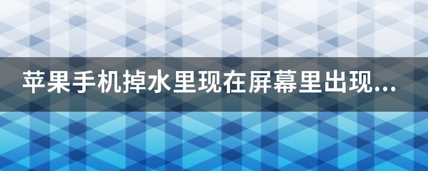 苹果手机掉水里现在屏幕里出现很多花的光斑，怎么处理？