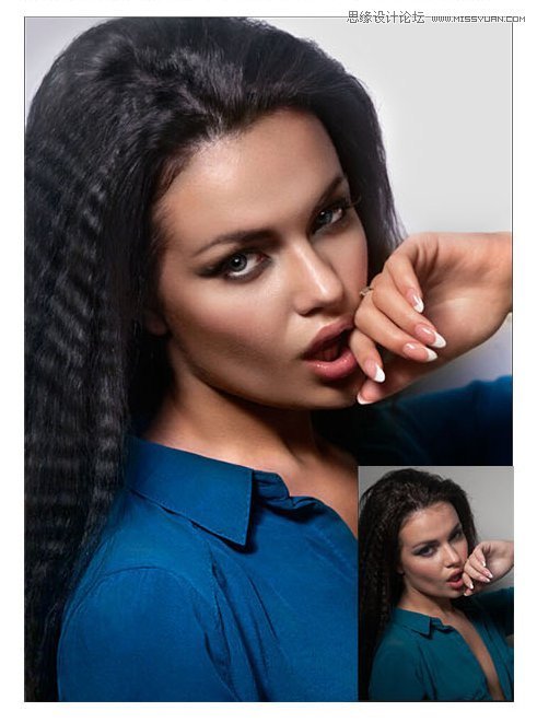 Photoshop给人像模特相片后期磨皮精修