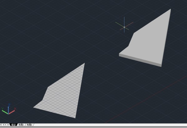 cad 2018 将画出来的线框拉成实体。可是中间部分是空心的