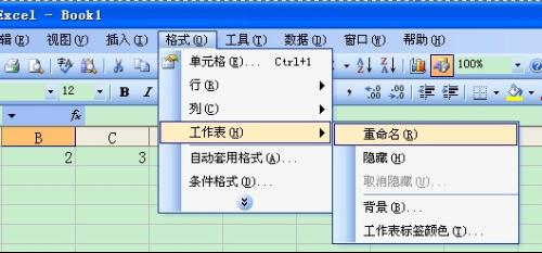 在excel中修改工作表名字的操作可以从工作标签开始