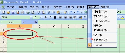 excel2003表格如何冻结最终一行
