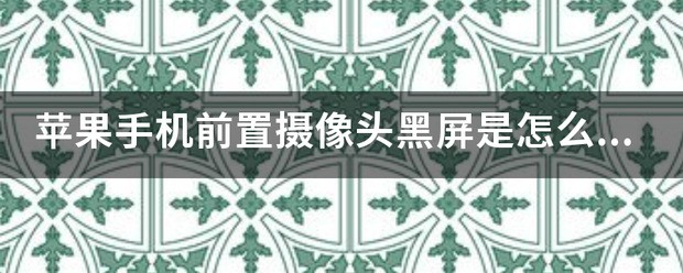 苹果手机拍照前置黑屏为什么？