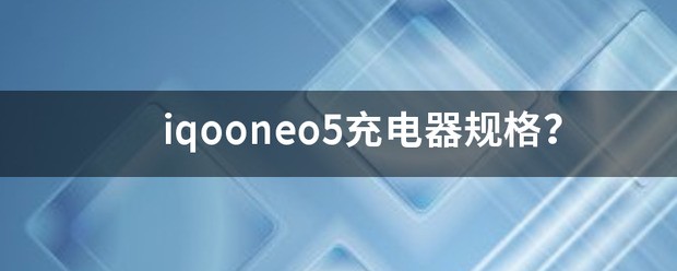 iqooneo5充电器规格？