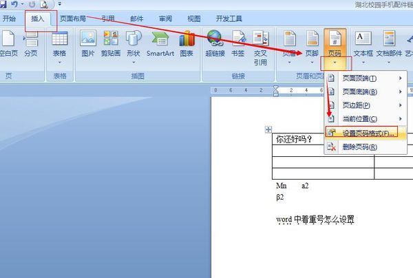 word07第一页第二页不要页码怎样做