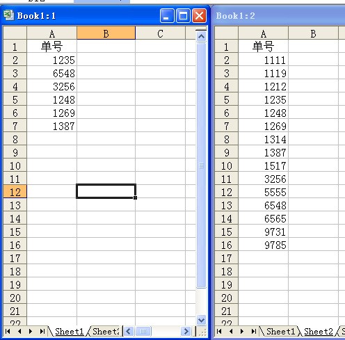 怎么在Excel工作表里批量查找，，，表1，A列中有56个单号，，表2，A列中有426个单号，怎么在表2里，快速查