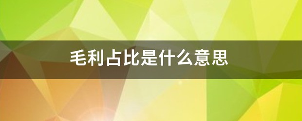 毛利几个点什么意思