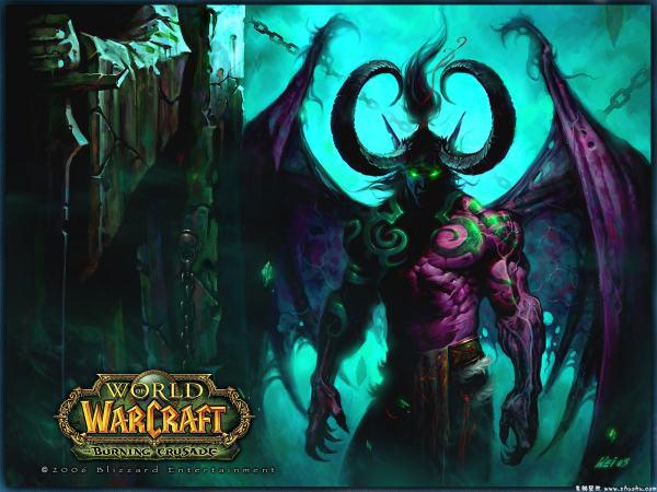求魔兽世界阿尔萨斯VS伊利丹壁纸