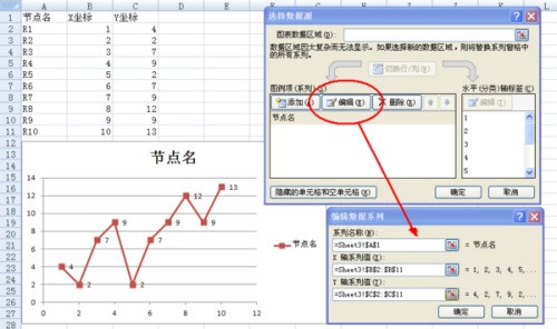 怎么用excel做好的曲线由一个横坐标得到对应的纵坐标