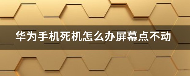 华为手机屏幕点不动了怎么办