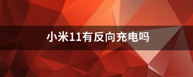 小米11有反向充电吗