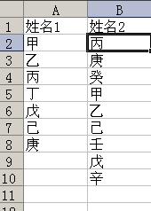 Excel怎么样对比两列数据的异同