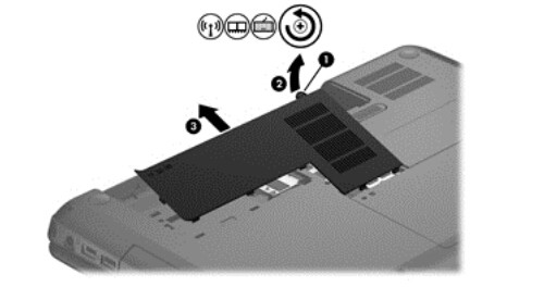 惠普CQ45-m02TX？这是笔记本背面的图，怎么把内存的盖子打开？那里只有一颗螺丝，拧开螺丝盖子还是无法打