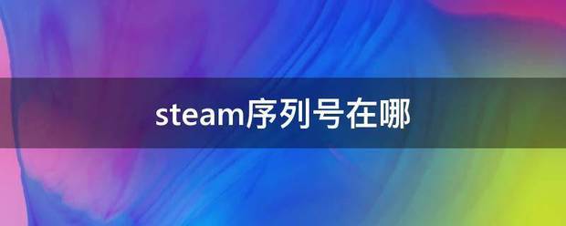 steam序列号在哪？