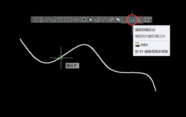 怎样在CAD中捕捉样条曲线上隨意一点