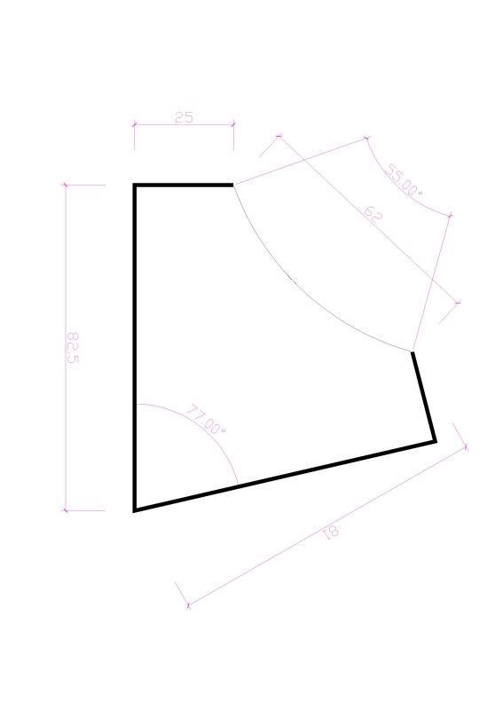 CAD图中，55度圆弧肿么画？