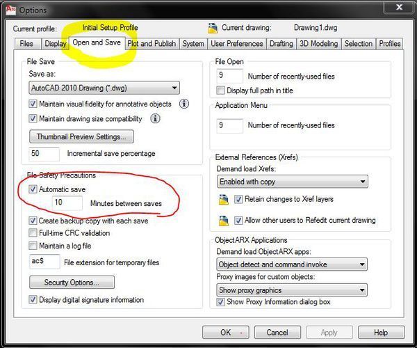 CAD来自自动保存 win7 求解 ！