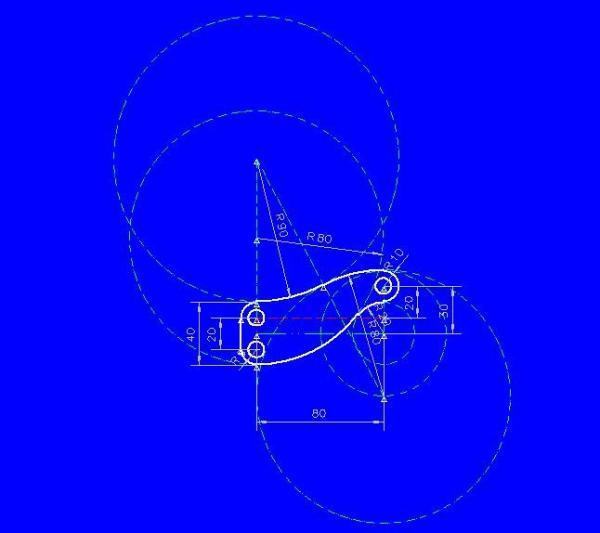 CAD 已知圆心在一条线上，圆弧与一个点相切，肿么画圆弧