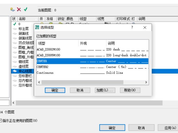 CAD定位轴线用什么线型？