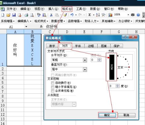 Microsoft Excel中的文字横竖肿么切换