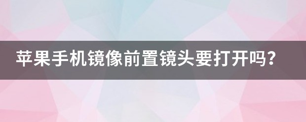 苹果7p设定找不到镜像前置镜头