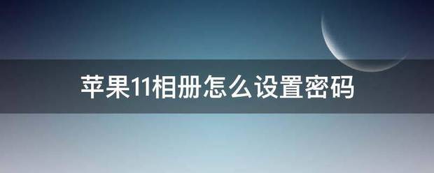 苹果11相册密码怎样取消