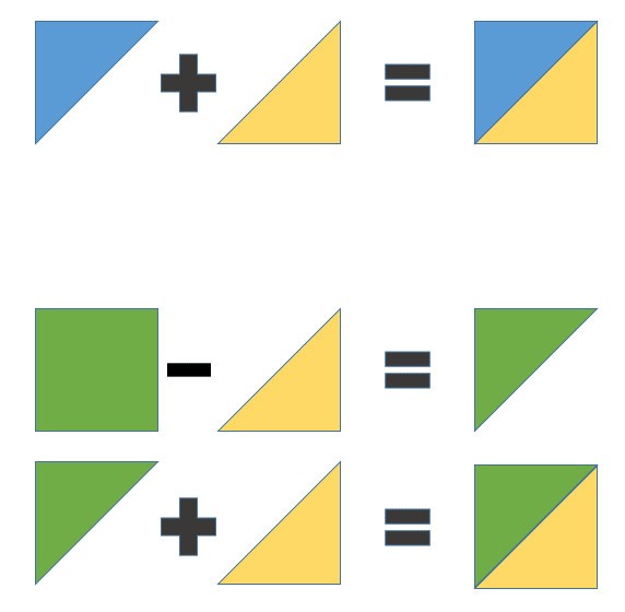 肿么在PPT中把一个正方形分成2个三角形能分别填色