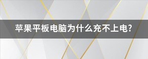 苹果平板充不上电