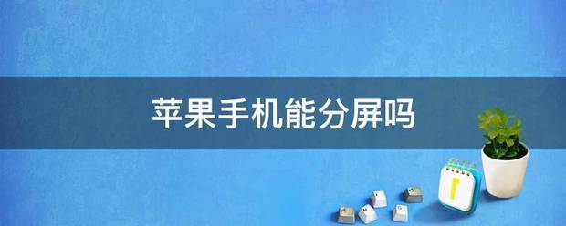 苹果手机能分屏吗？