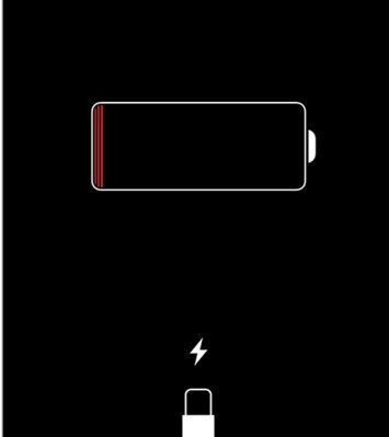 苹果手机关机盾了充点电显示闪电图标什么意思？