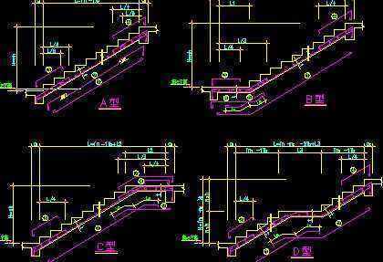 CAD设计楼完单春梯图纸三步转角肿么画