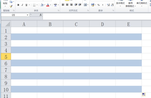 怎么设置excel中偶数行有底纹