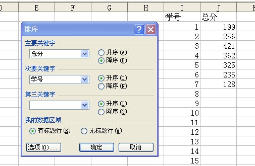 EX来自CEL排序总成绩由高到低时，排序不了。为何？