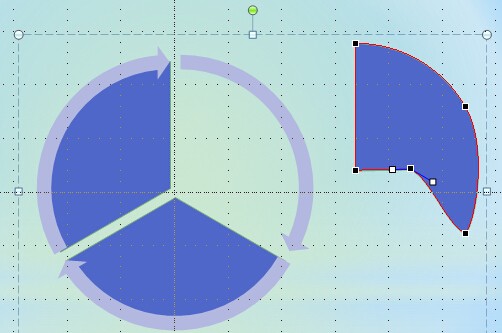 PPT，绘图，怎么把四个环绕的部分变成三部分